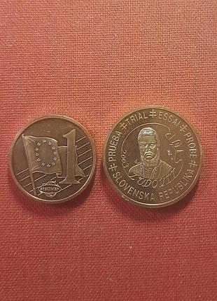 Словакия  1 евроцент 2003г.(slovenská rep-ka), европробы ,портрет гюдовита штура(ľudovít štúr)