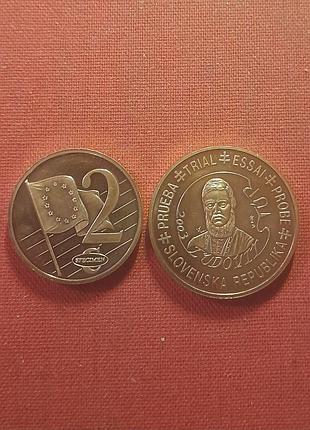 Словаччина 2 євроценти 2003 р.(slovenská rep-ka), європроби, портрет глюдовита штура(| udovít ↑tquer)