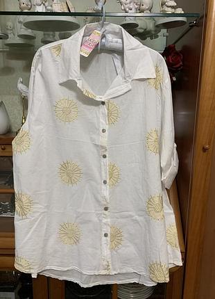 Біла батистова рубашка xl-xxl