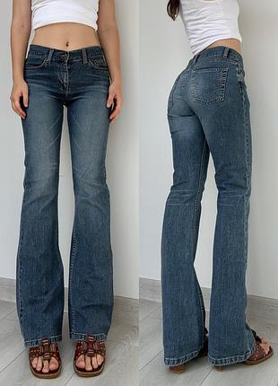 Джинсы клеш 38 m средняя талия посадка синие flared bootcut