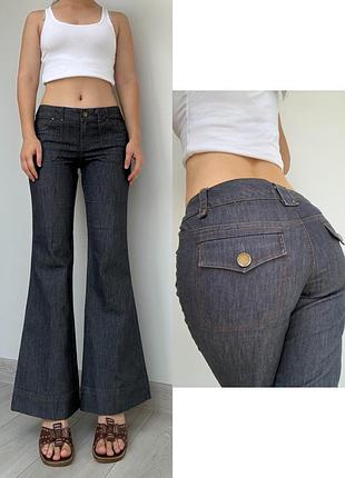 Джинсы серые 38 m next flared bootcut широкий клеш средняя талия посадка в стиле винтаж vintage 2000ые
