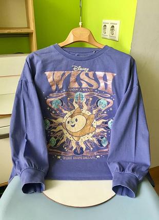 Оверсайз реглан лонгслів next disney wish для дівчат 9-11 років/ 146 см‼️нюанси‼️