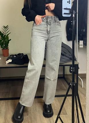 Сірі джинси wide leg від mango / серые джинсы от манго палацо палаццо