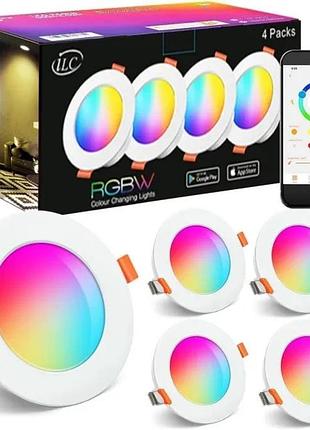 Набір (4шт) розумних стельових rgb світильників
