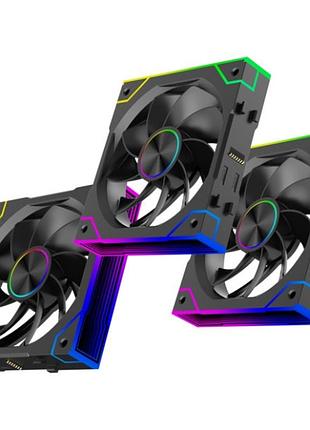 Комплект корпусных вентиляторов xilence gaming xpf360r.argb reverse 3×120 мм pwm 4-pin + argb 3-pin (xf073)