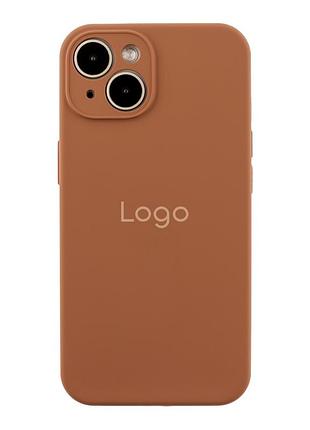 Чохол silicone case full size with frame для iphone 14 93.new brown