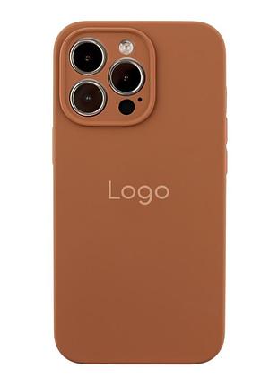 Чохол silicone case full size with frame для iphone 13 pro max 93.new brown
