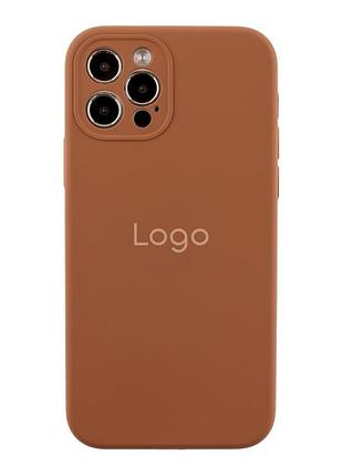 Чохол silicone case full size with frame для iphone 12 pro max 93.new brown