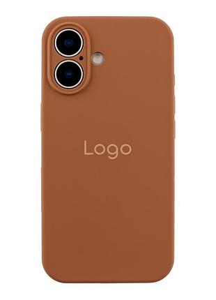 Чохол silicone case full size with frame для iphone 16 93.new brown