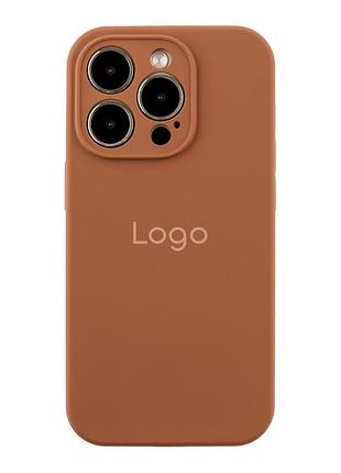 Чохол silicone case full size with frame для iphone 14 pro max 93.new brown