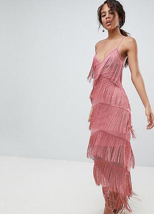Cукня максі з бахромою asos p. m