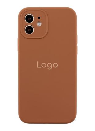 Чохол silicone case full size with frame для iphone 12 93.new brown