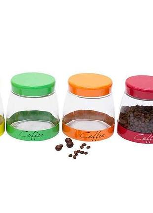 Банка 1л с крышкой в ассортименте coffee 4 дизайна 279-113 тм bonadi