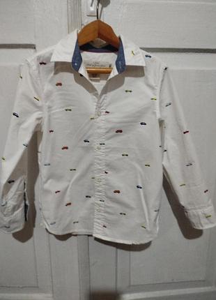Стильна сорочка h&m l.o.g.g. в машинки, р. 118 (5-6 років)