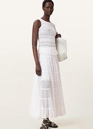 Елегантний жатий топ allsaints marion shirred sleeveless top