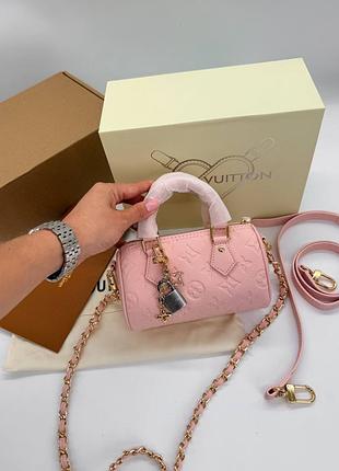 Женская сумка премиум speedy bandouliete 20 pink monogram