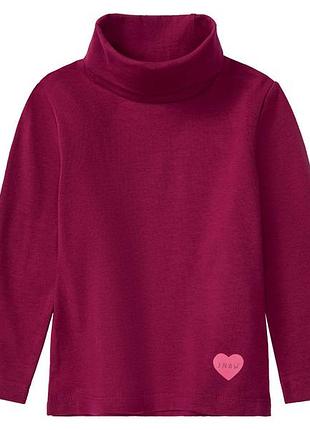 Гольф-водолазка хлопковый для девочки lupilu lycra® 393131 086-92 см (12-24 months) бордовый