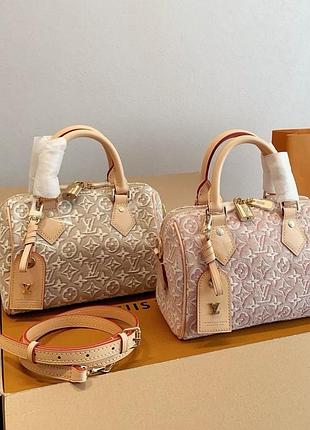 🩷louis speedy 20 premium брендова сумка кремова рожева люкс стильний подарунок дівчині