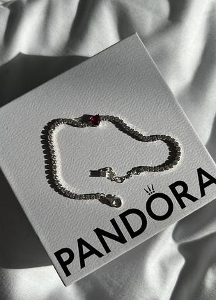 Браслет pandora “червоне серце»