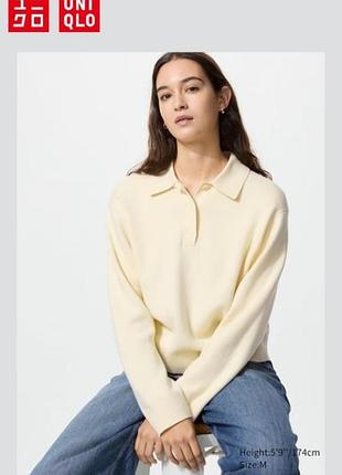 Хлопковый свитер-поло uniqlo
