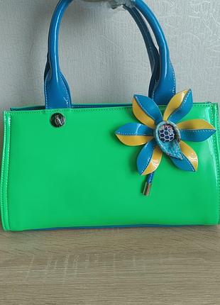 Яскрава лакова сумка саквояж👜🌈🌈