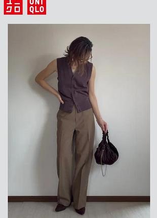 Штани прямого крою з високою посадкою uniqlo