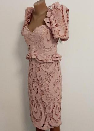 Ажурное платье миди, новое 
boohoo на подкладке