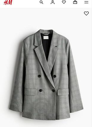 Пиджак женский h&amp;m в клетку