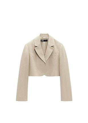 Жіночий короткий льянний піджак блейзер zara