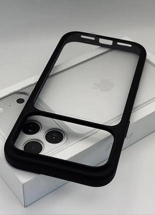 Чехол iphone 17 pro max прозрачный черный black силиконовый противоударный бампер айфон про макс кейс для защитный case