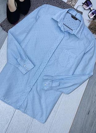 Жіноча сорочка massimo dutti s блакитна сорочка бавовняна сорочка з боковими розрізами базова сорочка