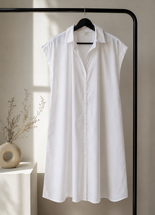 Элегантное белое платье-рубашка h&amp;m р. s-m-l