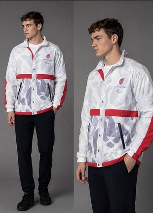 Нова легка біла куртка вітровка asos для церемонії відкриття  паралімпійських ігор 2020 р збірної великої британії з геометричним розмір l