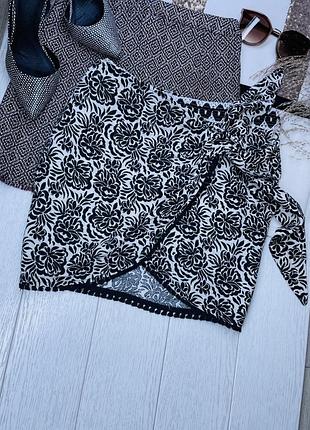 Літня спідниця zara m коротка спідниця на запах спідниця зара спідниця з принтом бавовняна спідниця