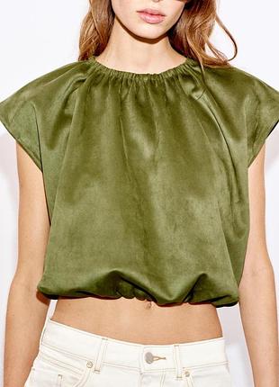 Топ-баллон zara с эффектом замши