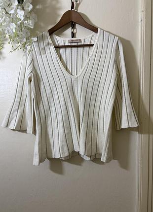 Неймовірний топ у рубчик twinset milano з золотим мерехтінням ✨ оригінал