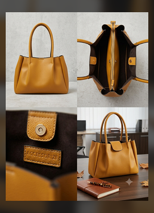 Містка жіноча сумка шопер на плече accessorize (гірчичний / жовтий колір)