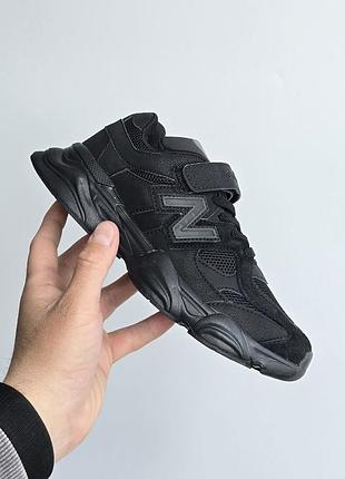 Підліткові / дитячі кросівки new balance 9060 black all / triple black