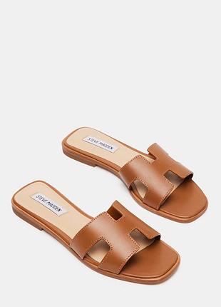 Шльопанці сандалі steve madden hadyn sandals — cognac leather