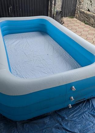 Большой семейный надувной бассейн bestway 305×183×56 см