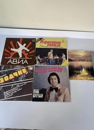 Комплект із 5 оригінальних міні вінілових платівок «мелодія» 1980-х років.