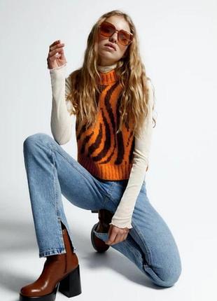 Жіночий в’язаний жилет zara, розмір l