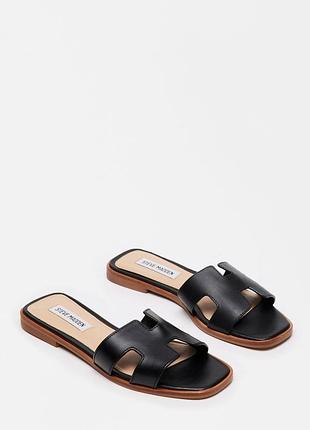 Шлепанцы сандалии steve madden hadyn sandals - black leather