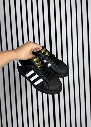 Стильні кросівки adidas superstar black premium