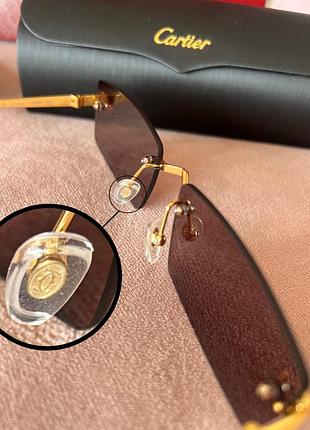 Cartier de panthere ct0598s картьє окуляри пантери в коричновому склі
