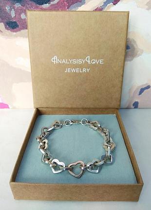 Браслет з ланками-сердечками в стилі tiffany