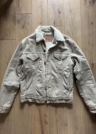 Фірмова вельветова куртка levi's з хутряною підкладкою (sherpa trucker)