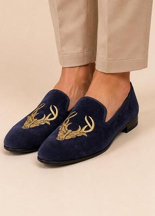 London brogues  туфлі лофери замша
