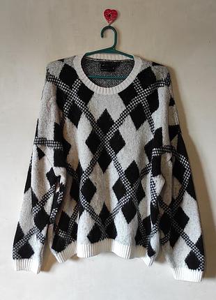 Свитер asos design в ромбы oversize (размер 2xl / xxl)