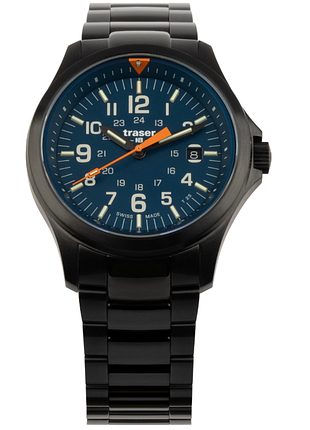 Швейцарський чоловічий годинник traser p67 officer pro ss синій 111070
